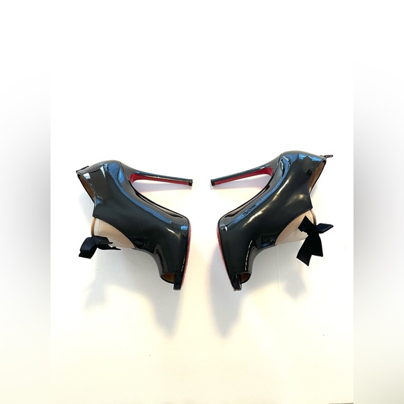 Christian Louboutin Estandono Patent Bow Booties Sz:37 Rare - Picture 10 of 15
